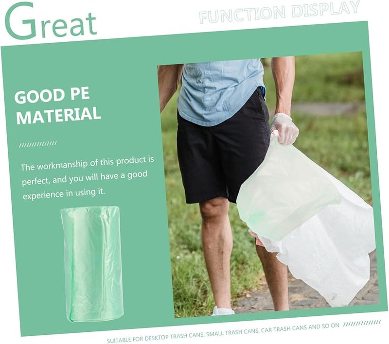 Didiseaon 150pcs Thickened Green Mini Garbage Bags for Car Home Office Trash Can Liners - Image 3